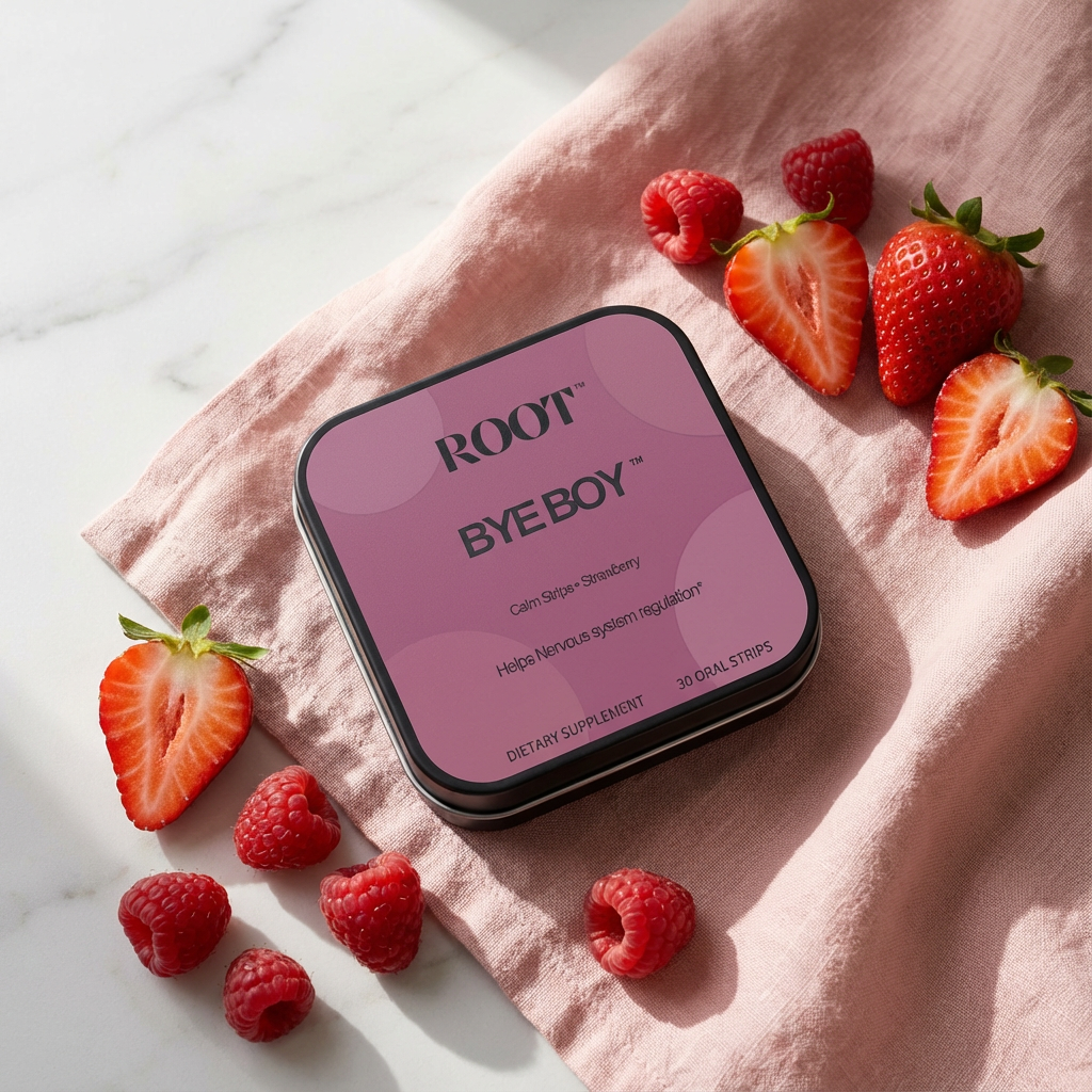 BYE BOY™ calm strips strawberry oral dissolving strip (30 strips, $34.99)